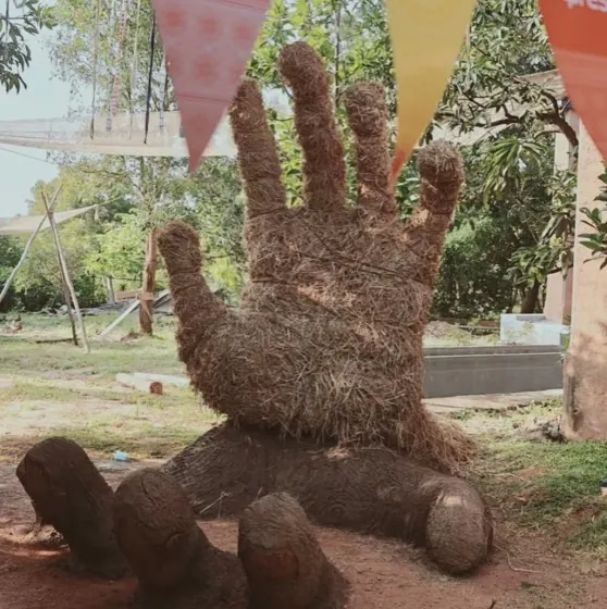 A large-scale sculpture installation