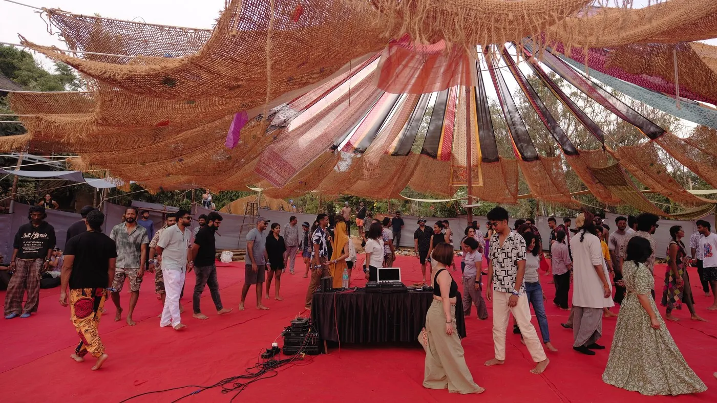 The Bloom In Green village under the draped canopy